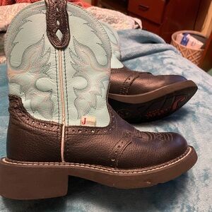 Black and Turquoise Western Boots